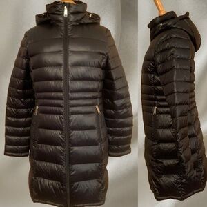 Andrew Marc Puffer Lightweight Coat Zip Up with Hood Premium Duck Down Size S